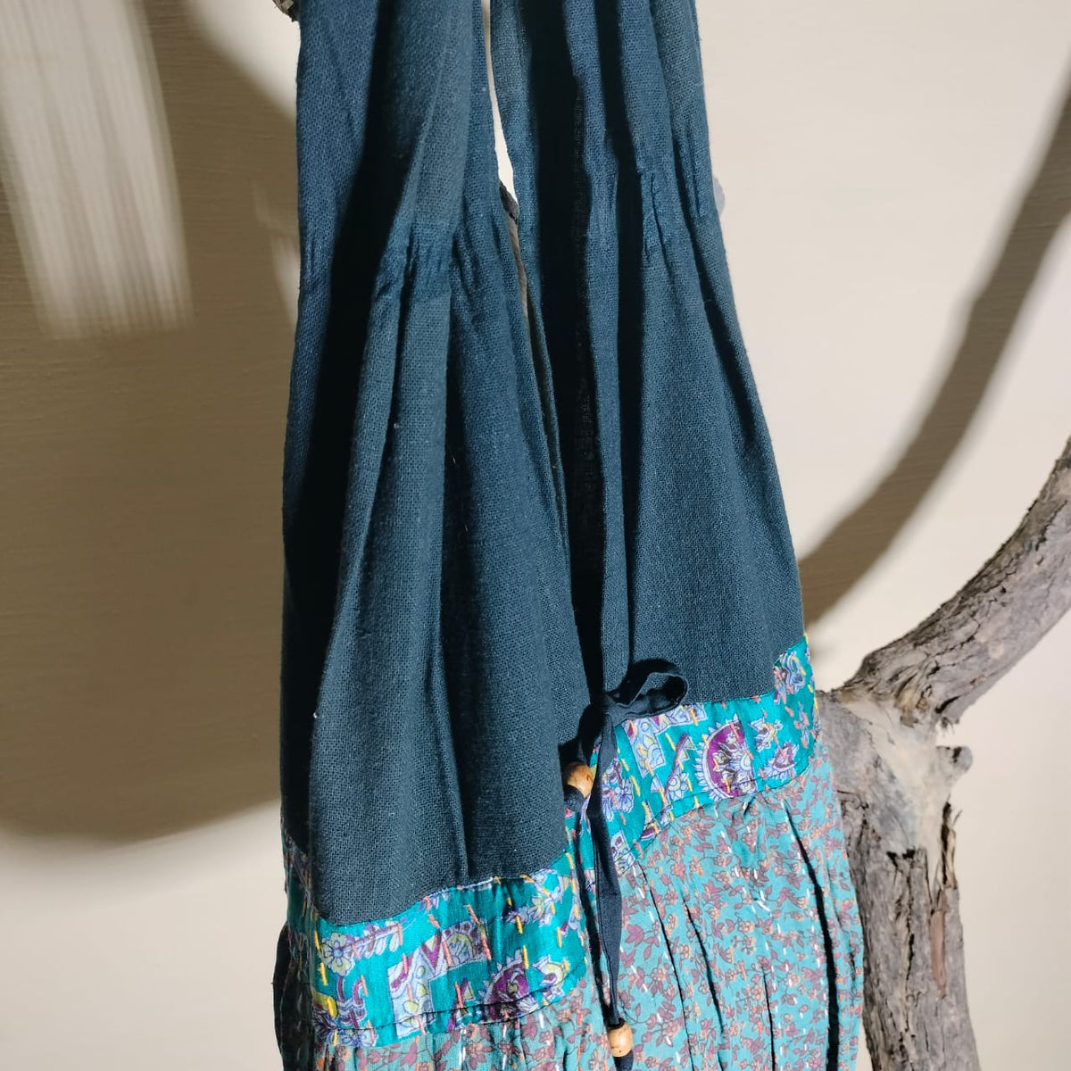 Handcrafted khantha patchwork Jhola bag