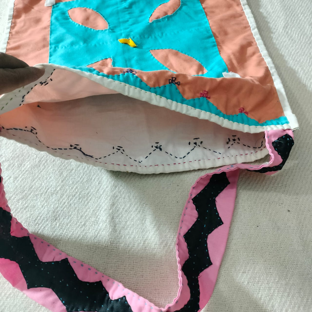 Handcrafted patchwork shoulder Bag