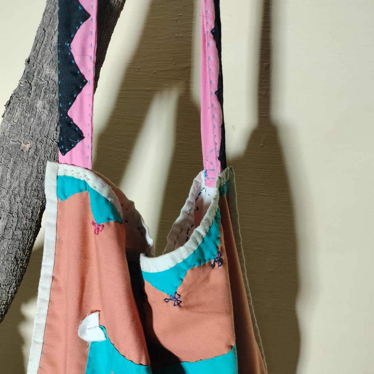 Handcrafted patchwork shoulder Bag