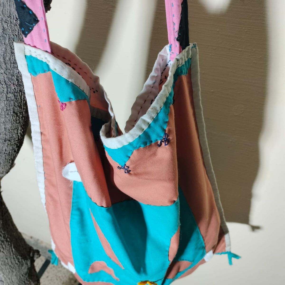 Handcrafted patchwork shoulder Bag