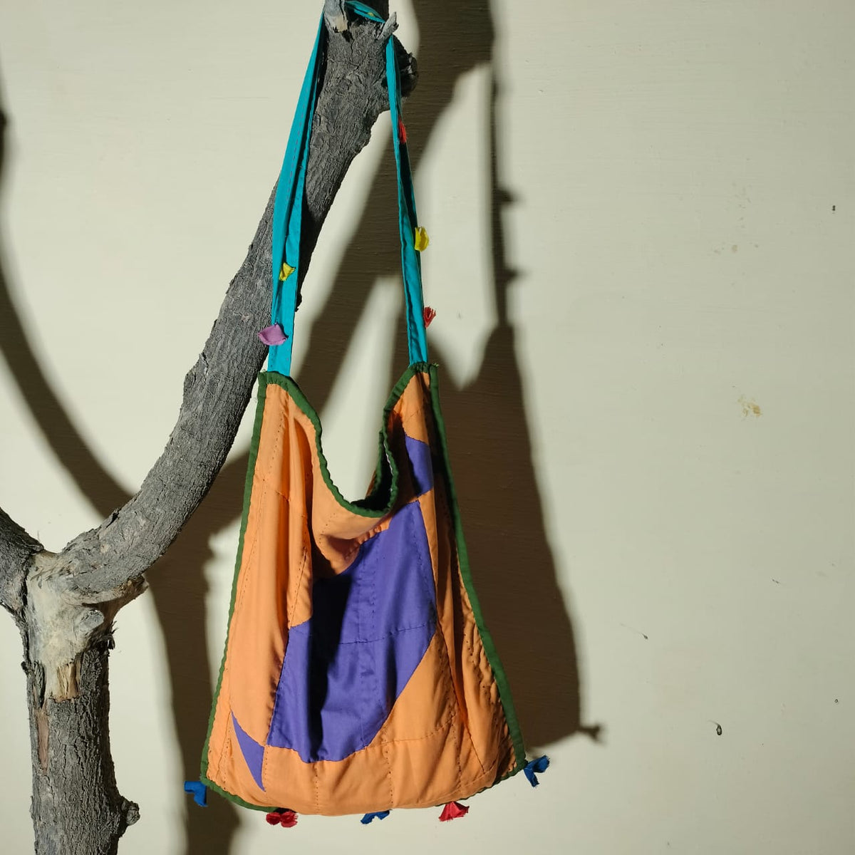 Handcrafted patchwork shoulder Bag