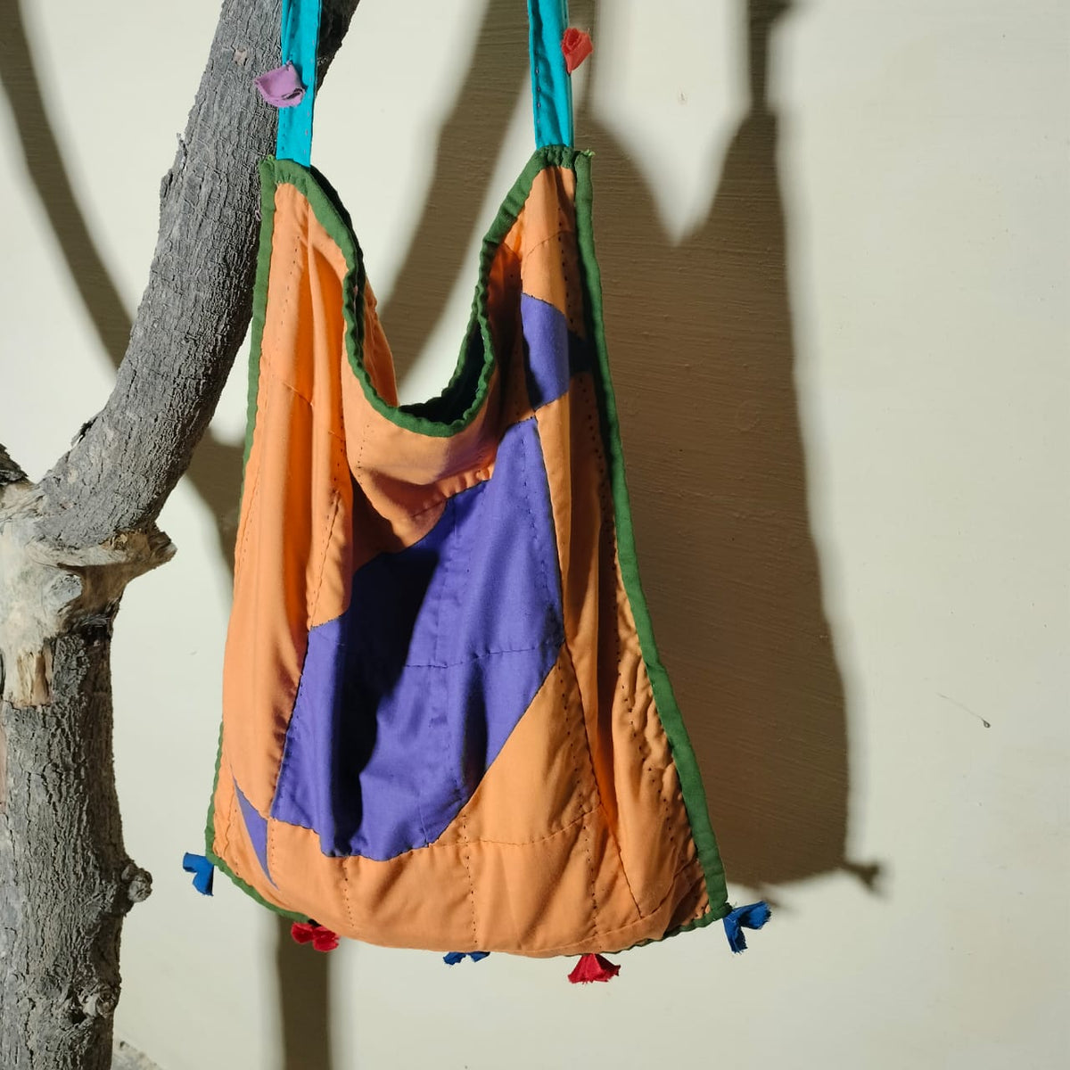 Handcrafted patchwork shoulder Bag