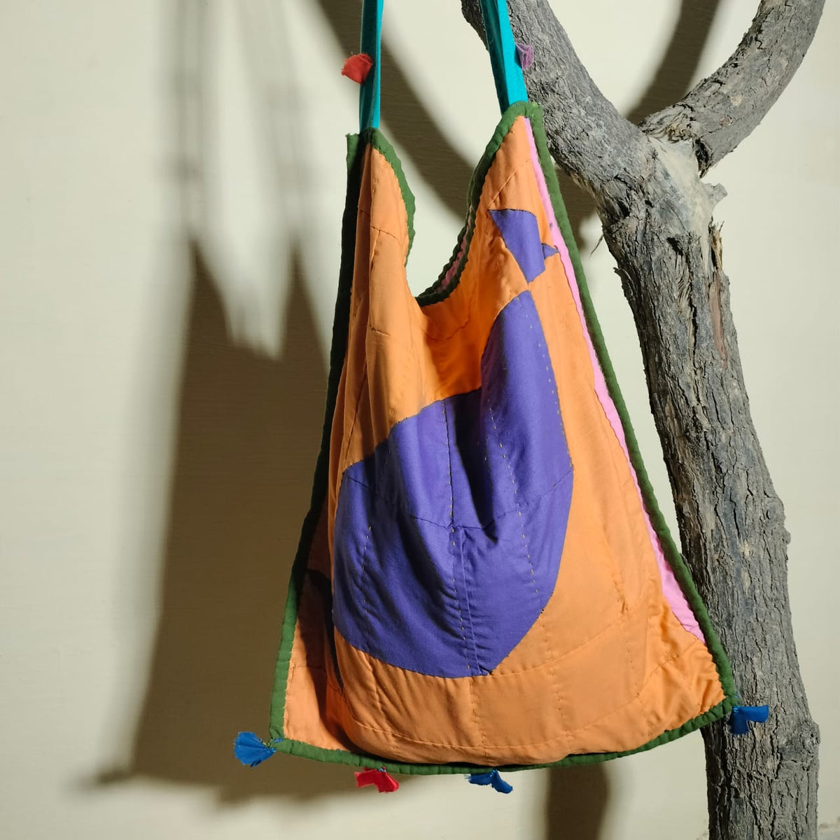 Handcrafted patchwork shoulder Bag