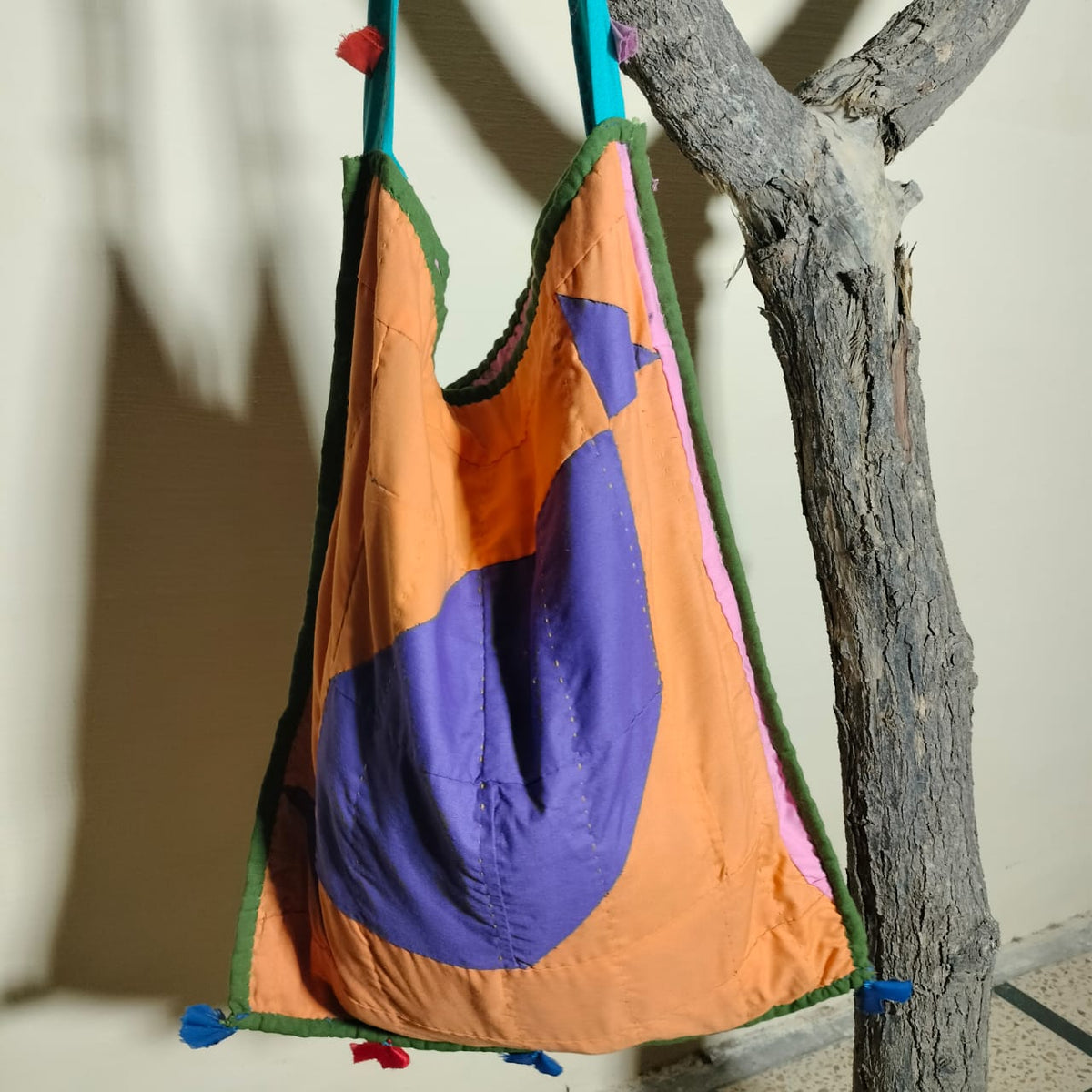 Handcrafted patchwork shoulder Bag