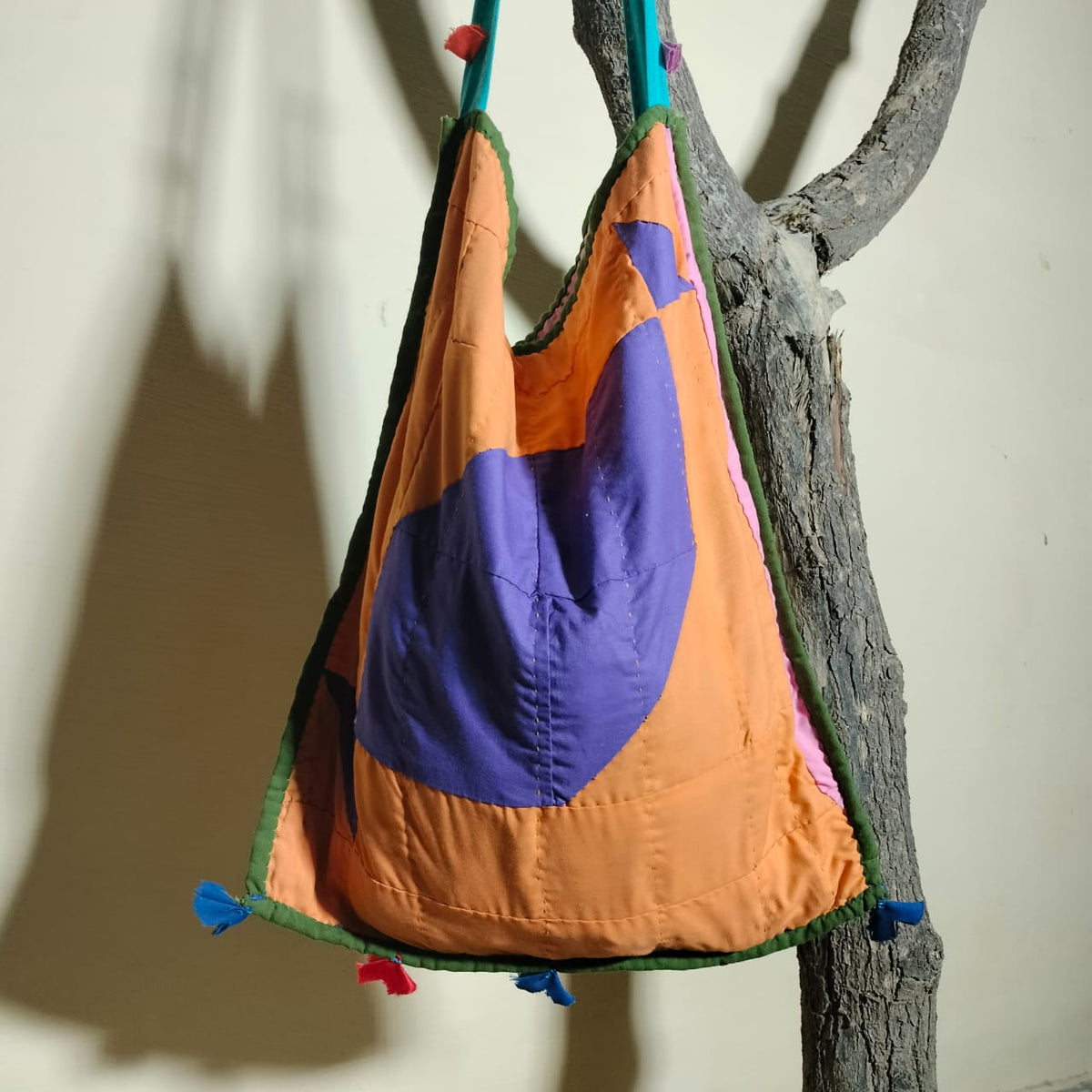 Handcrafted patchwork shoulder Bag