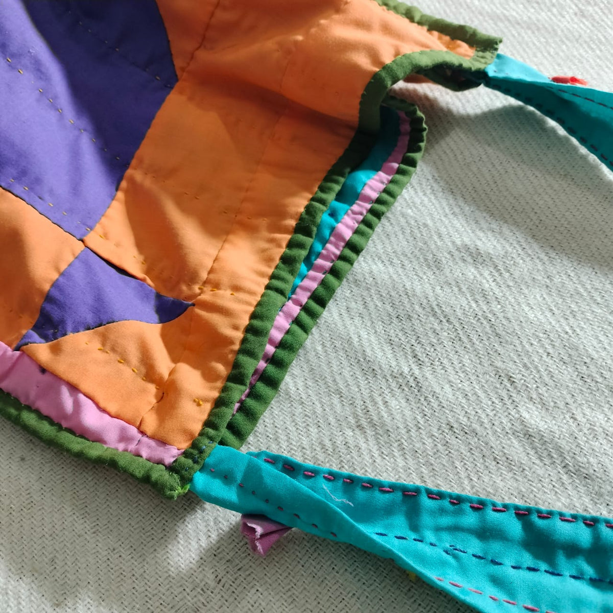 Handcrafted patchwork shoulder Bag