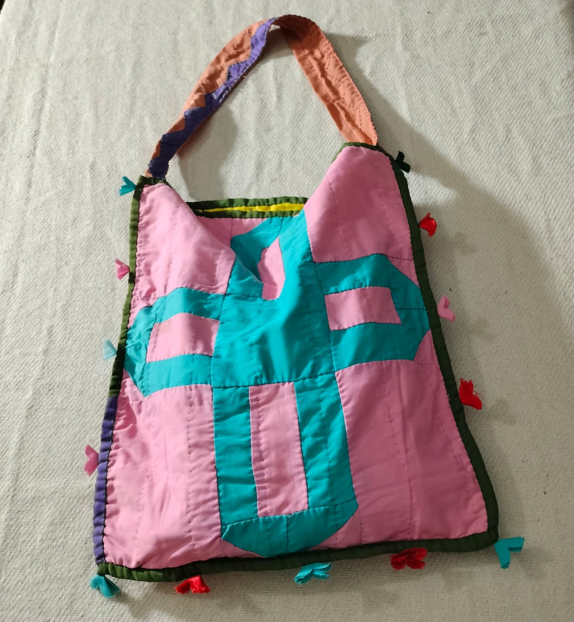 Handcrafted patchwork shoulder Bag