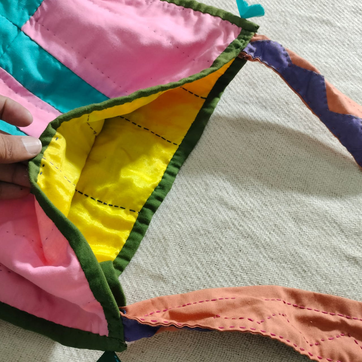 Handcrafted patchwork shoulder Bag