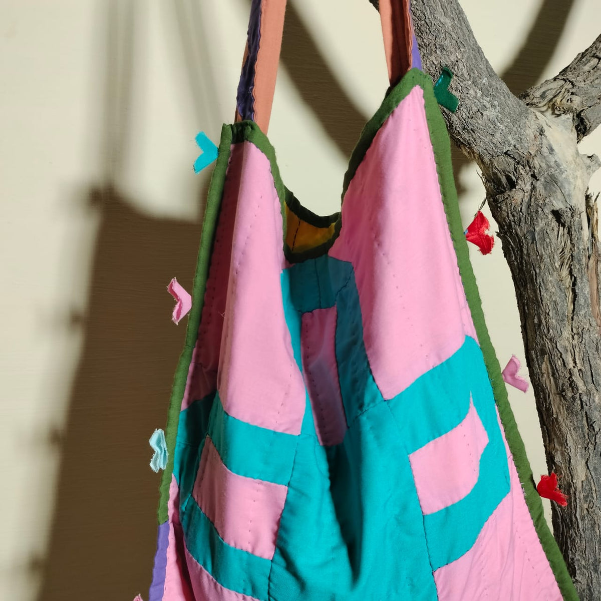 Handcrafted patchwork shoulder Bag