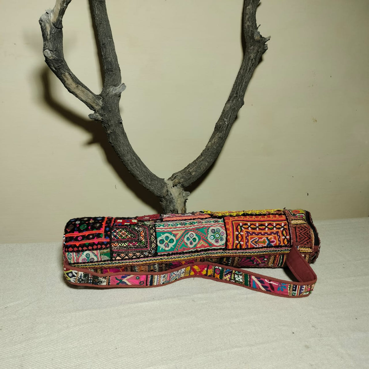 Handcrafted vintage yoga mat cover/ vintage slim kit bag