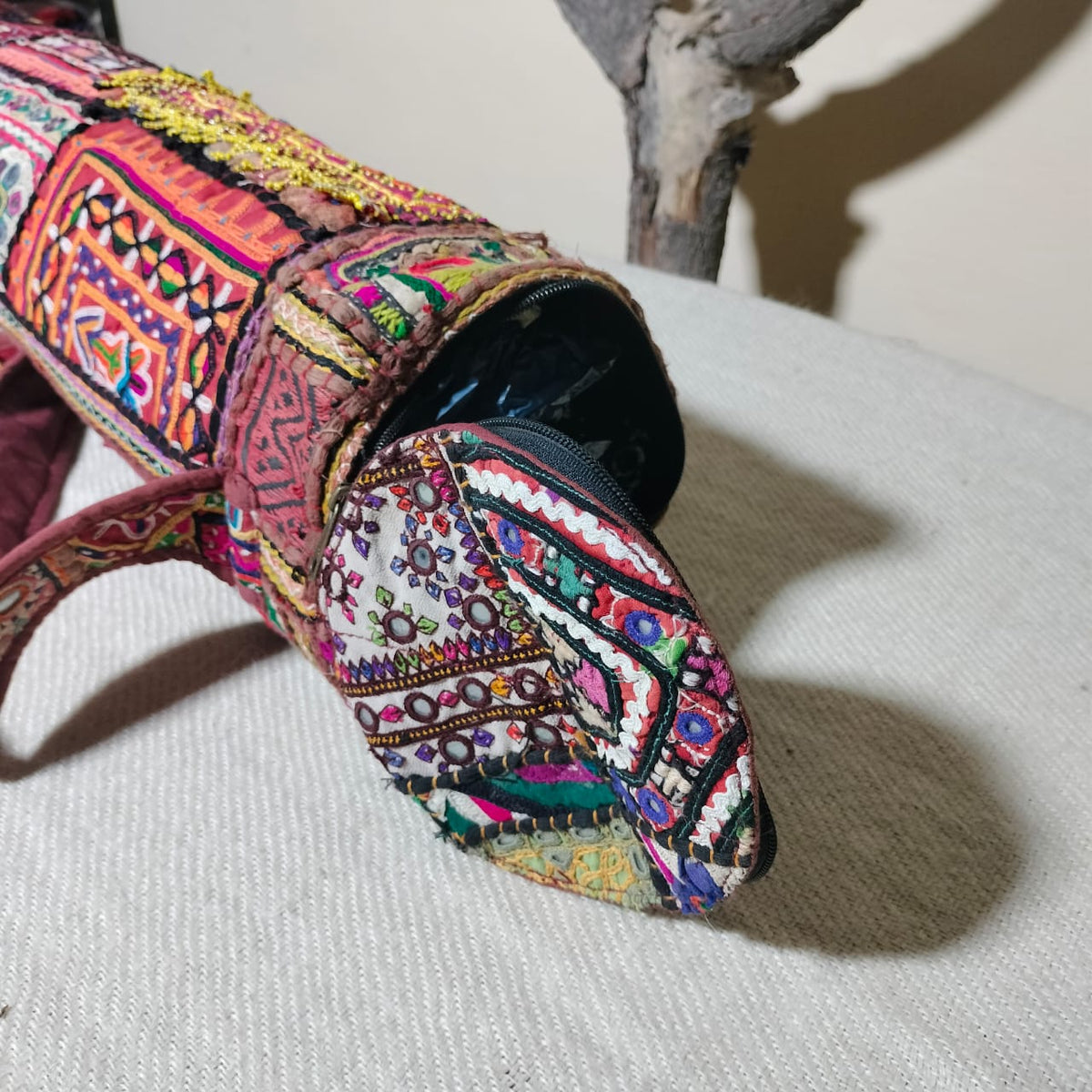 Handcrafted vintage yoga mat cover/ vintage slim kit bag