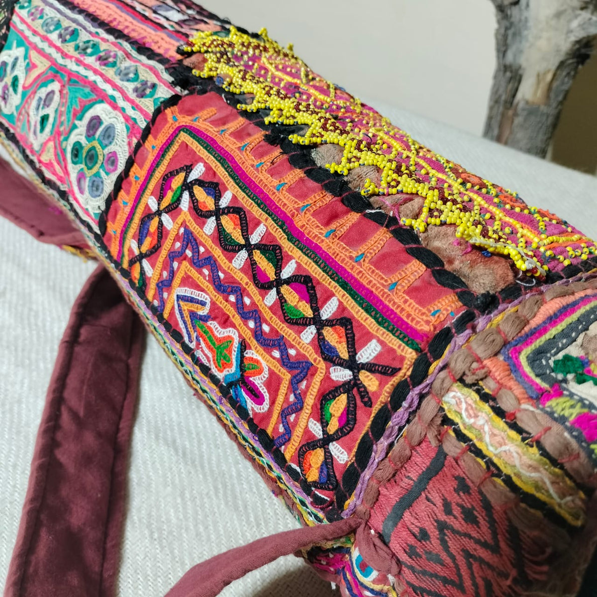 Handcrafted vintage yoga mat cover/ vintage slim kit bag