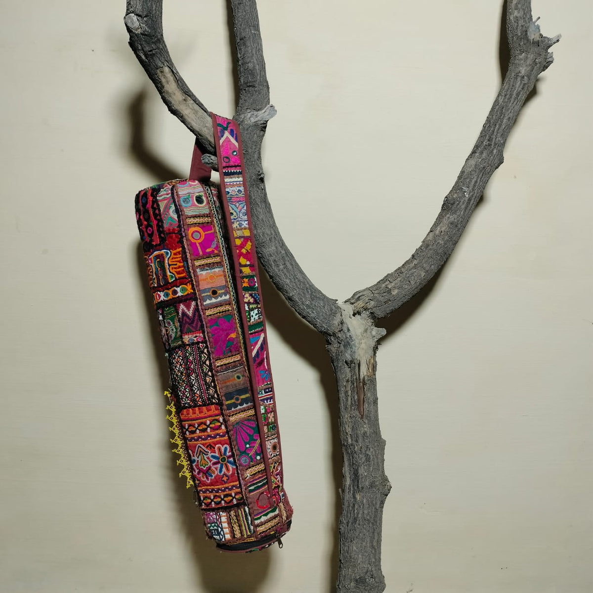 Handcrafted vintage yoga mat cover/ vintage slim kit bag