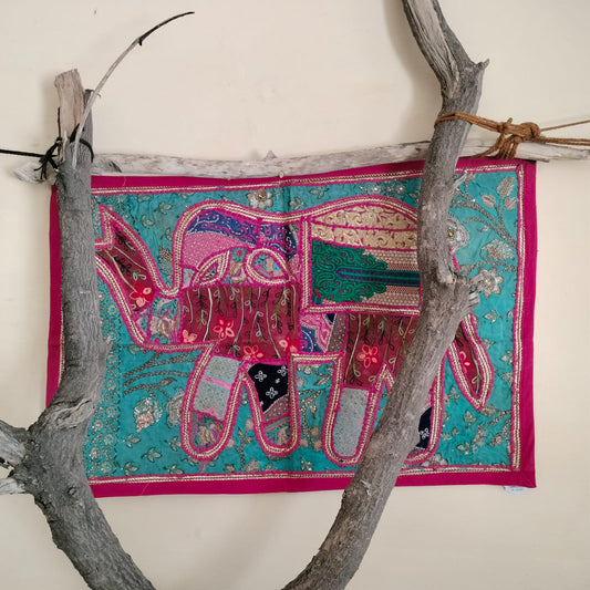 Handcrafted embroiderd elephant pattern Wall hanging