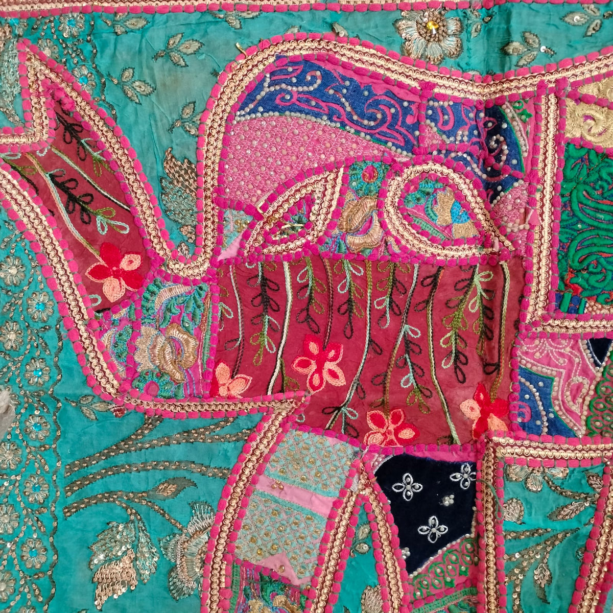 Handcrafted embroiderd elephant pattern Wall hanging