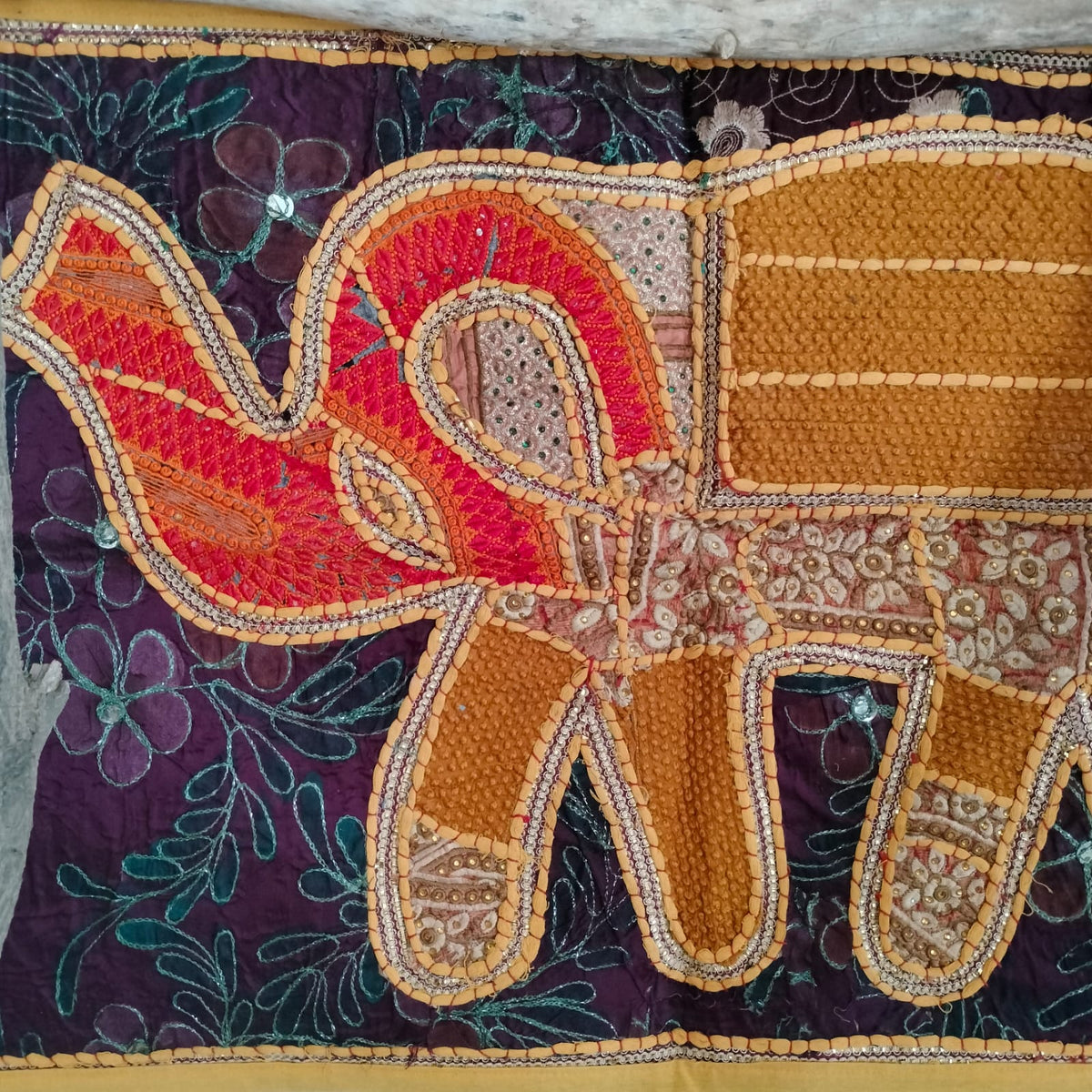 Handcrafted embroiderd elephant pattern Wall hanging