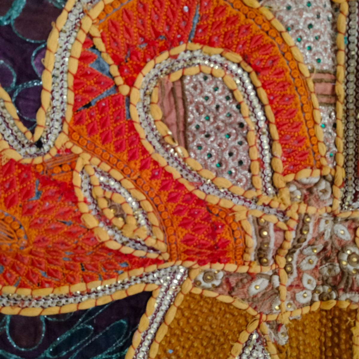 Handcrafted embroiderd elephant pattern Wall hanging