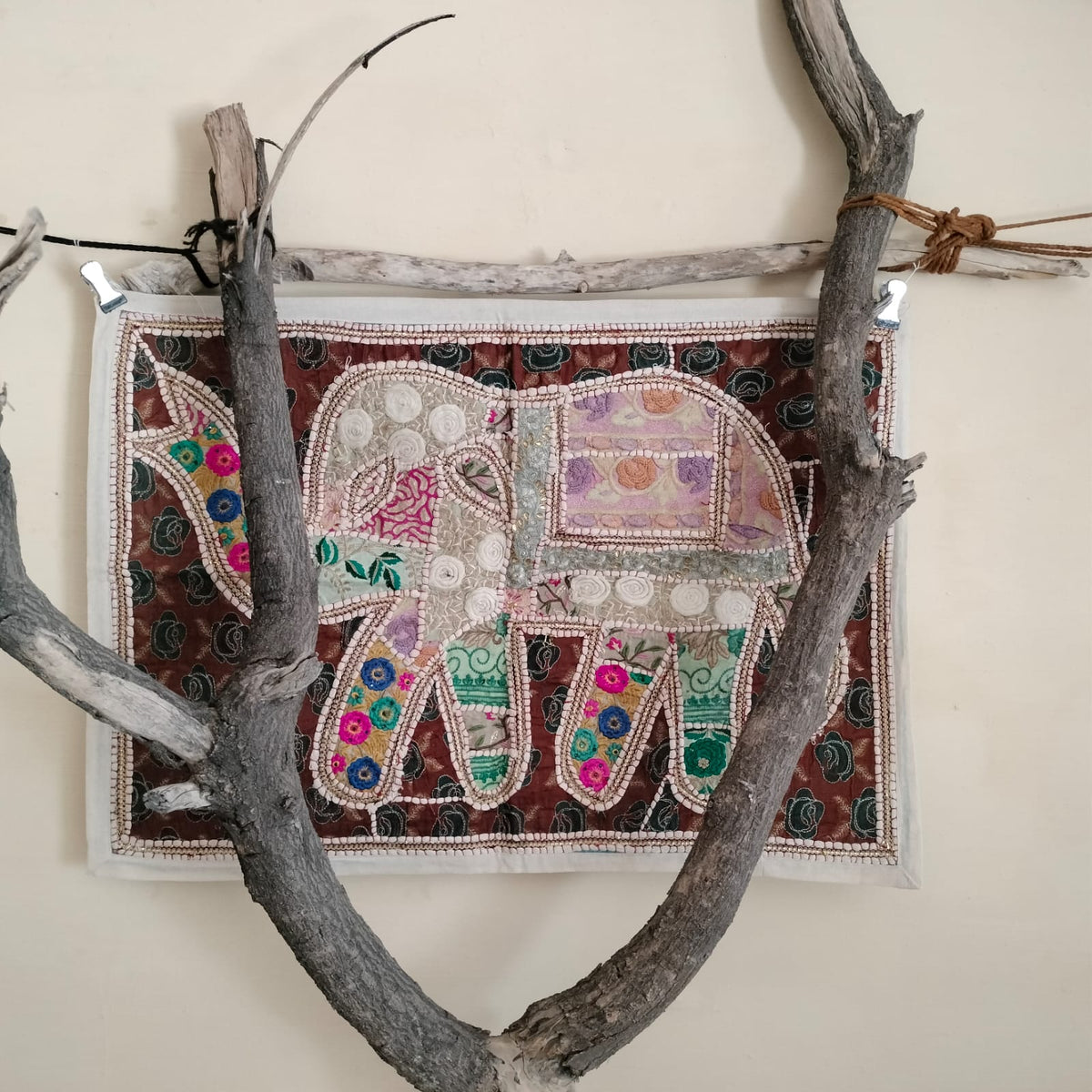 Handcrafted embroiderd elephant pattern Wall hanging