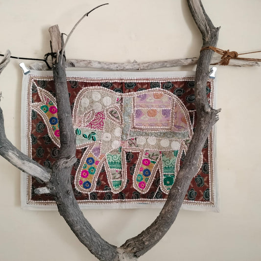 Handcrafted embroiderd elephant pattern Wall hanging
