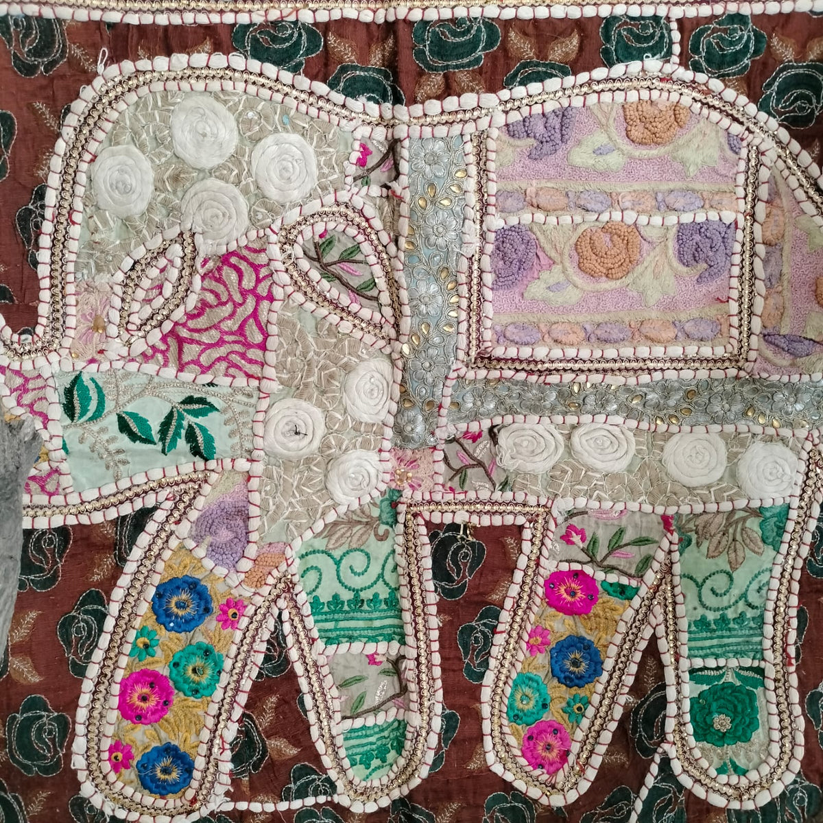 Handcrafted embroiderd elephant pattern Wall hanging