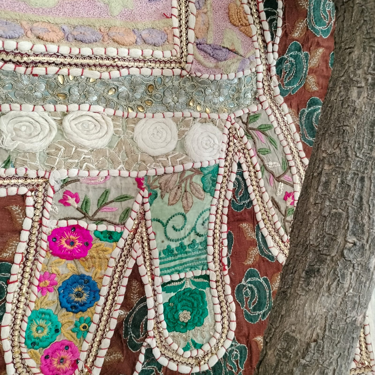 Handcrafted embroiderd elephant pattern Wall hanging
