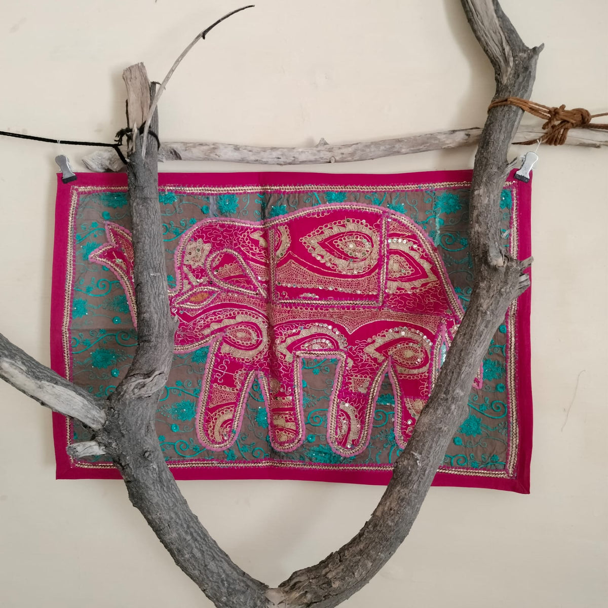 Handcrafted embroiderd elephant pattern Wall hanging