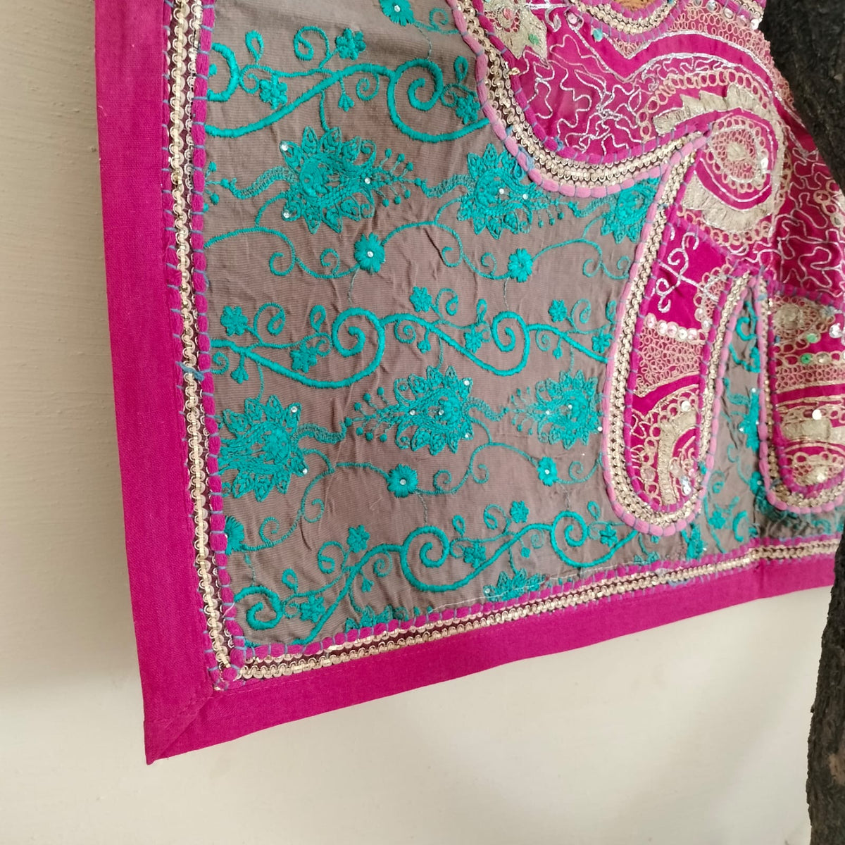 Handcrafted embroiderd elephant pattern Wall hanging
