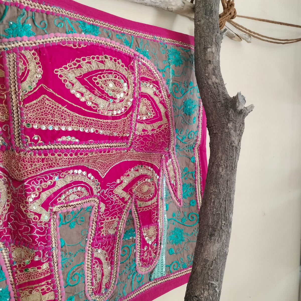 Handcrafted embroiderd elephant pattern Wall hanging