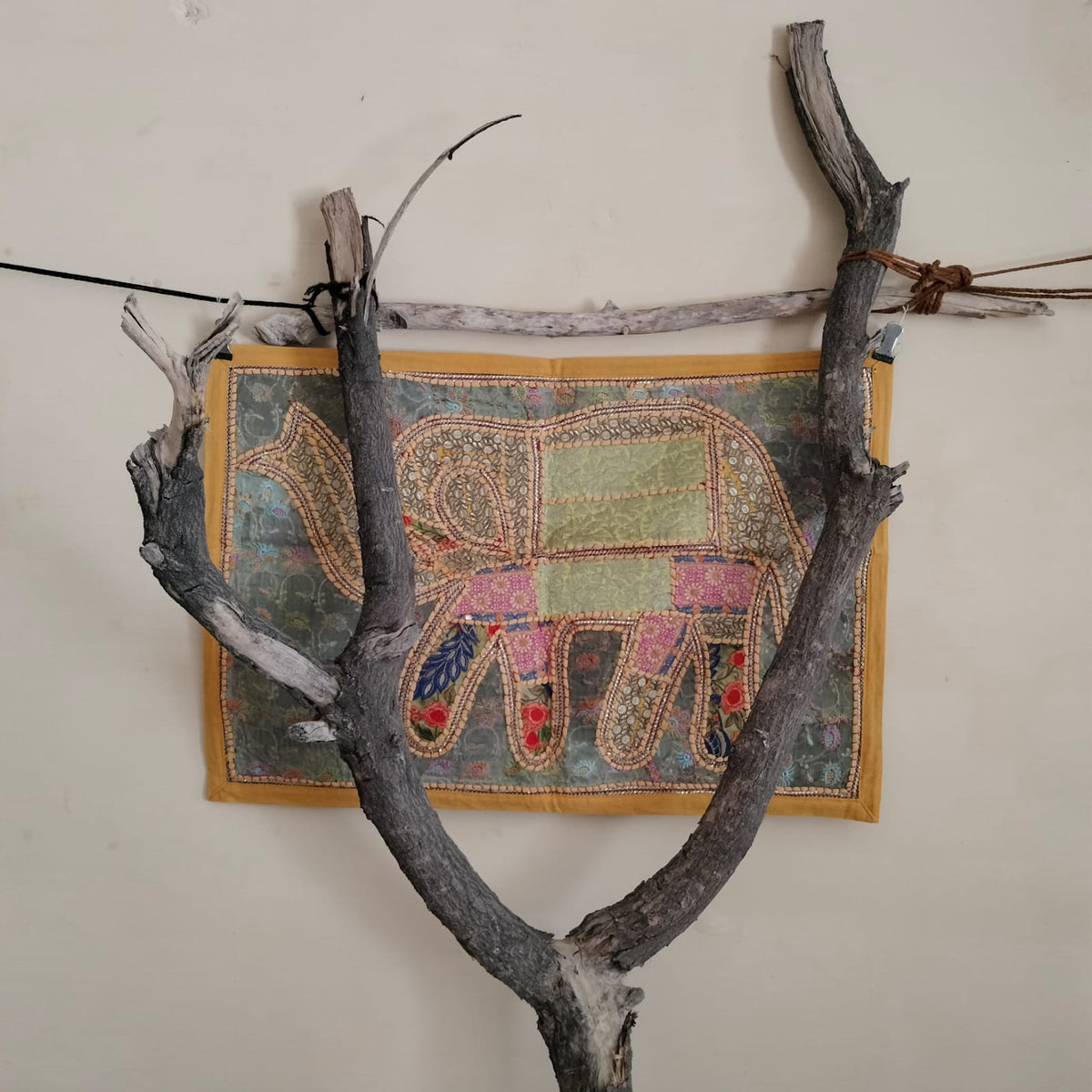 Handcrafted embroiderd elephant pattern Wall hanging