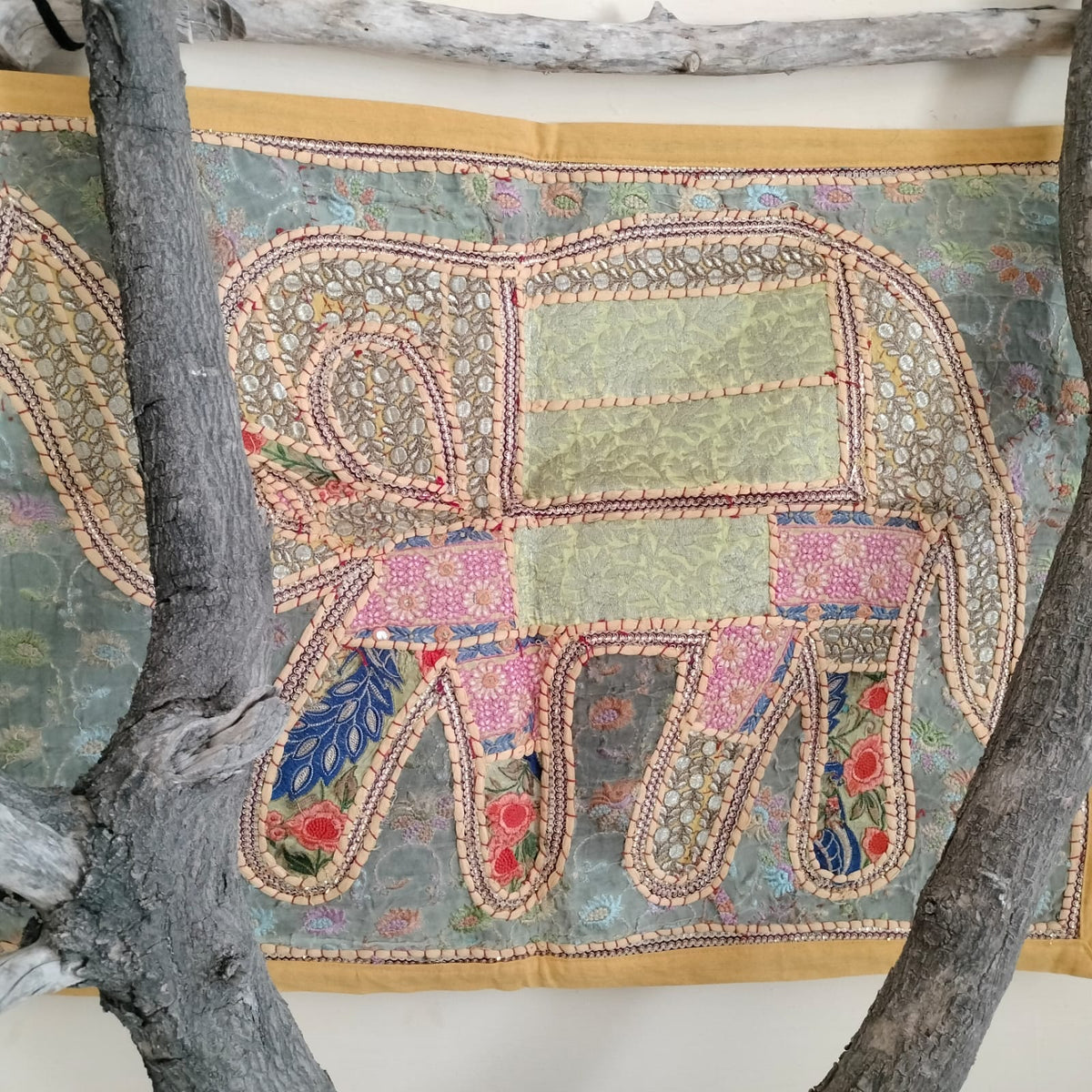 Handcrafted embroiderd elephant pattern Wall hanging