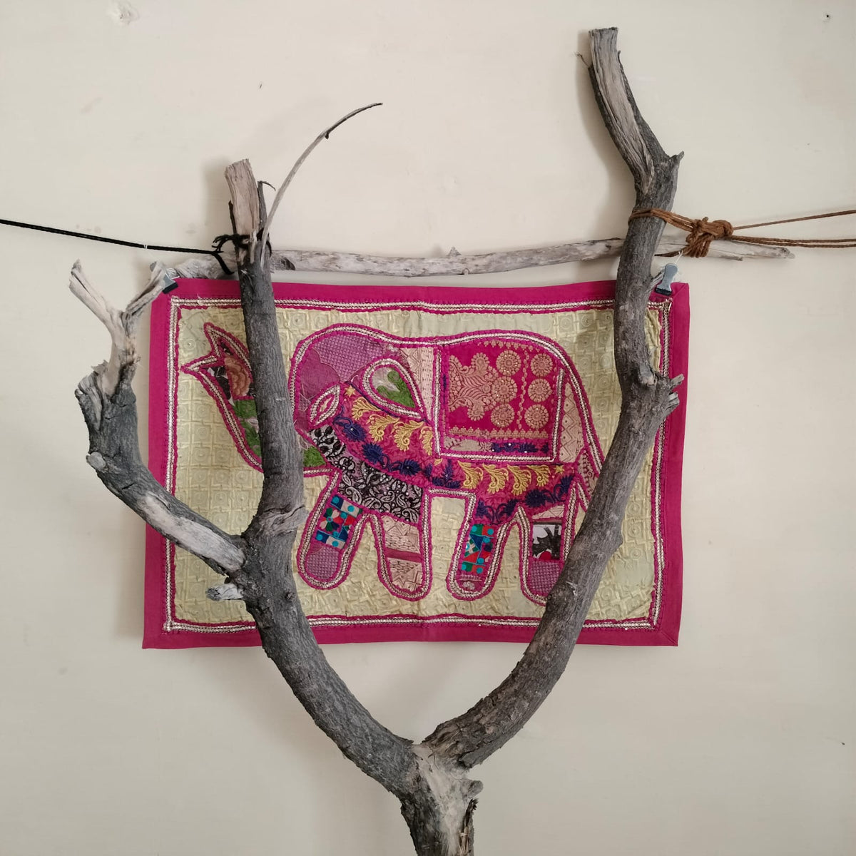 Handcrafted embroiderd elephant pattern Wall hanging