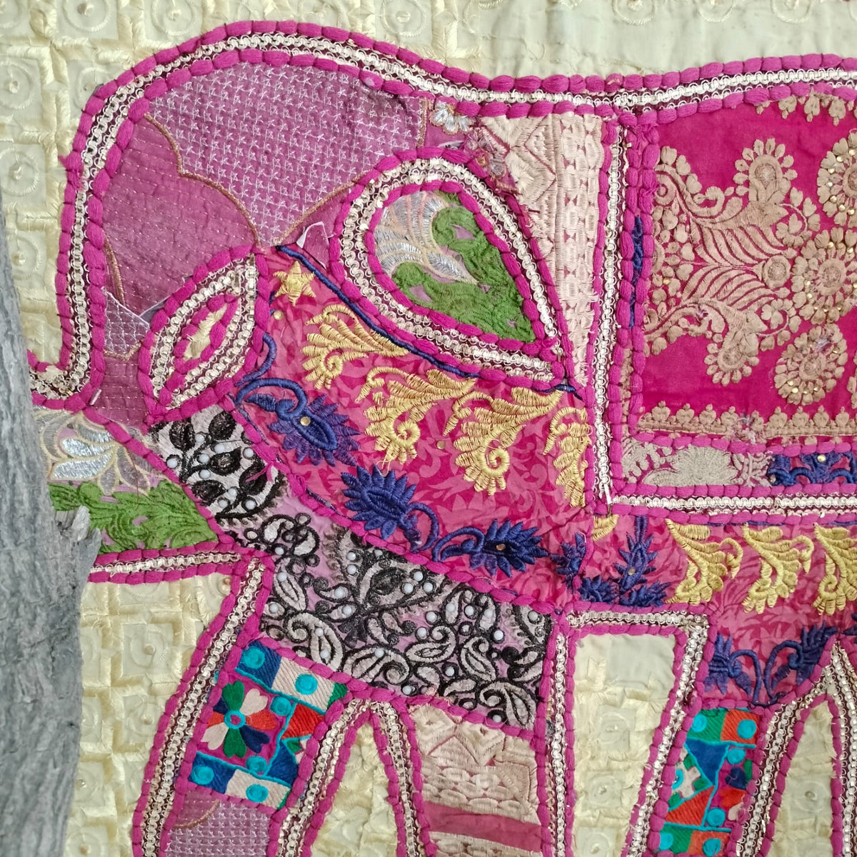 Handcrafted embroiderd elephant pattern Wall hanging