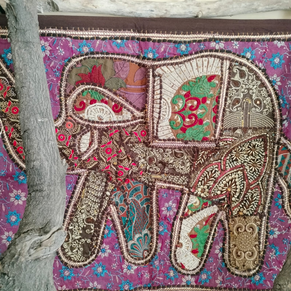 Handcrafted embroiderd elephant pattern Wall hanging