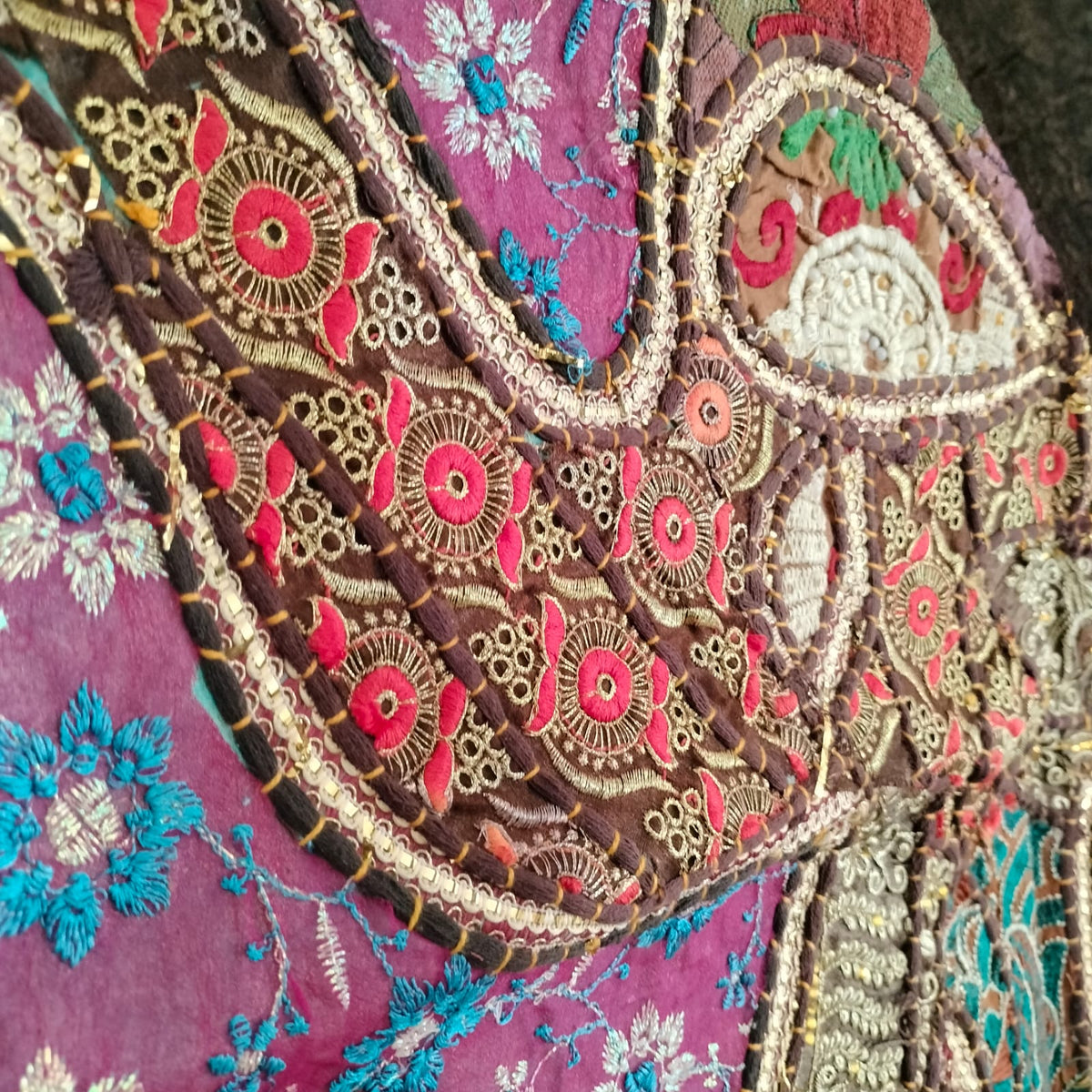Handcrafted embroiderd elephant pattern Wall hanging