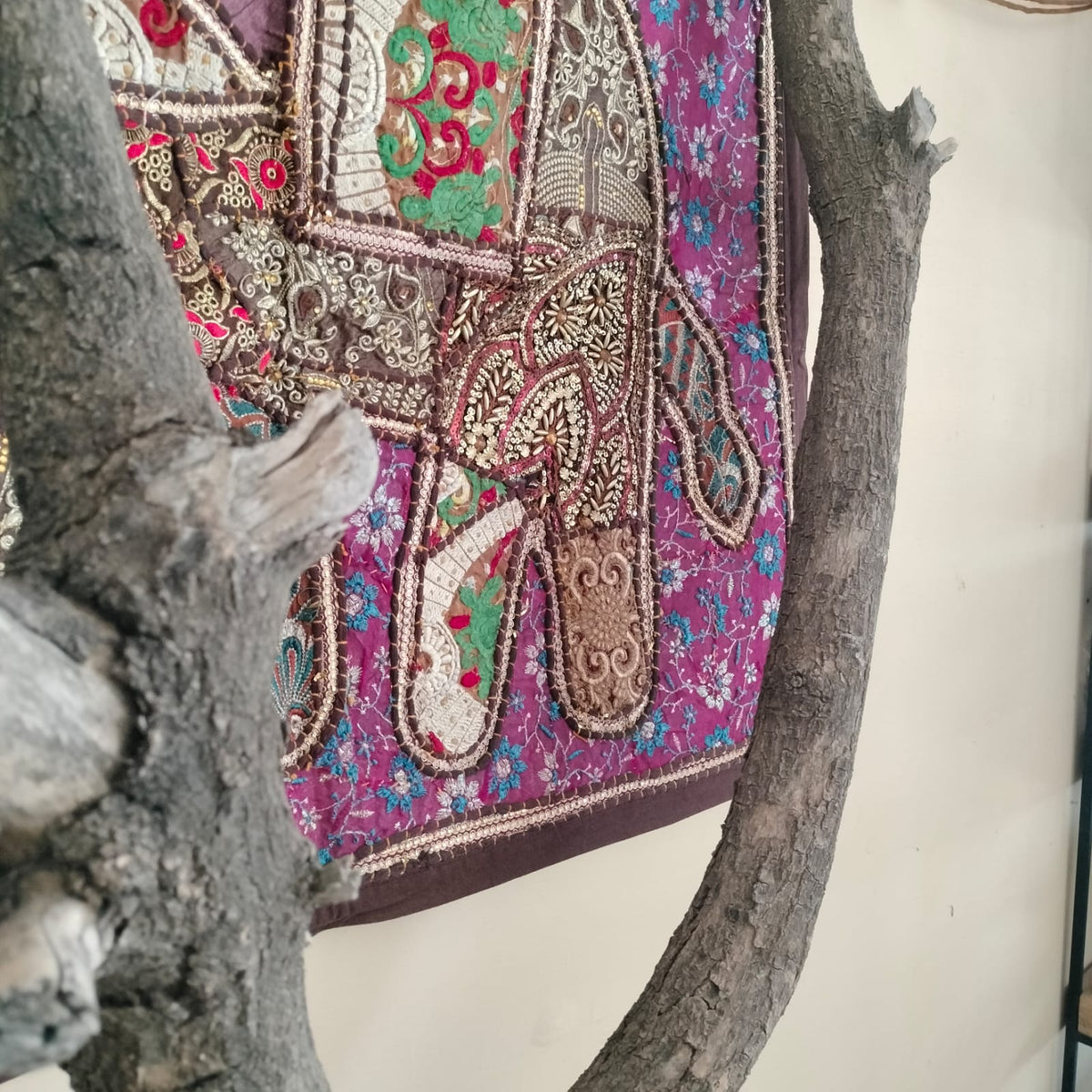 Handcrafted embroiderd elephant pattern Wall hanging