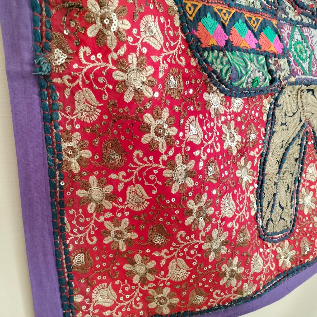 Handcrafted embroiderd elephant pattern Wall hanging