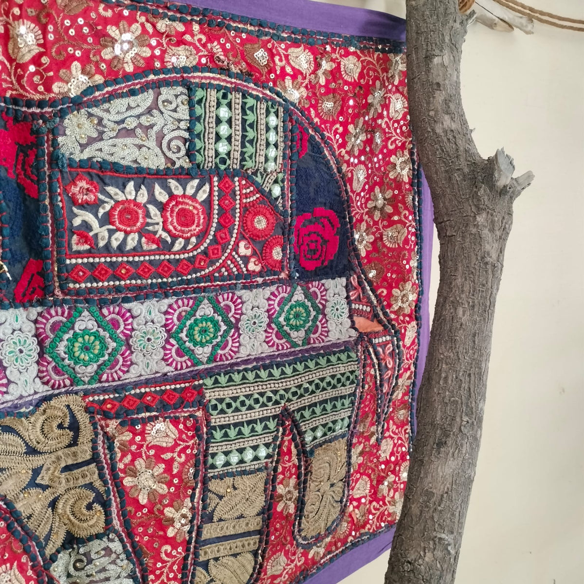 Handcrafted embroiderd elephant pattern Wall hanging