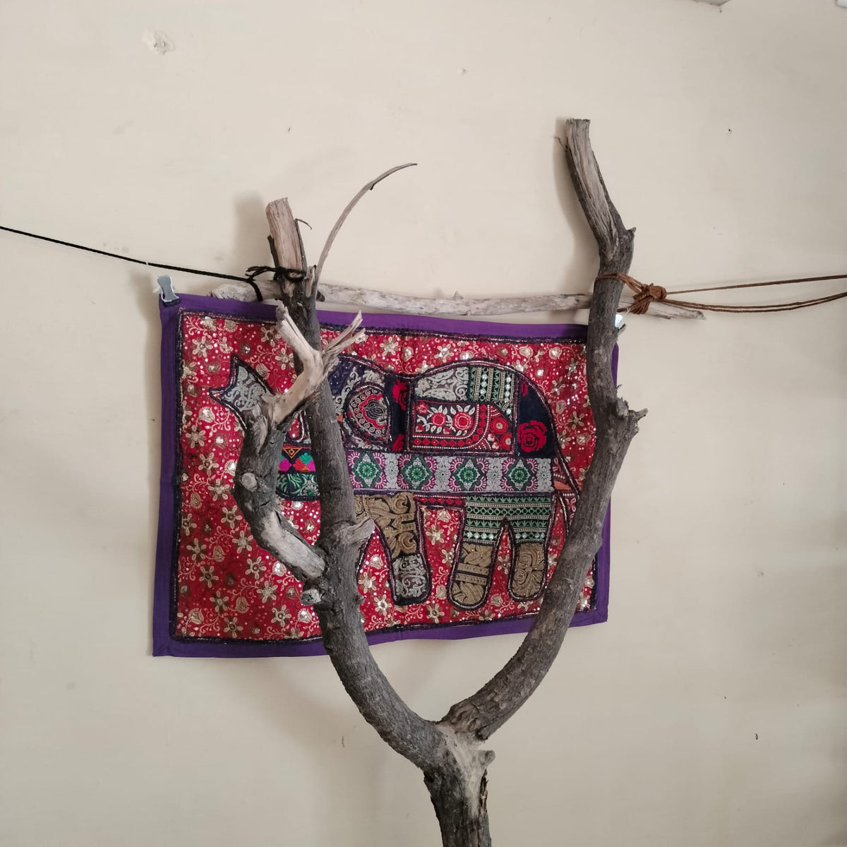 Handcrafted embroiderd elephant pattern Wall hanging