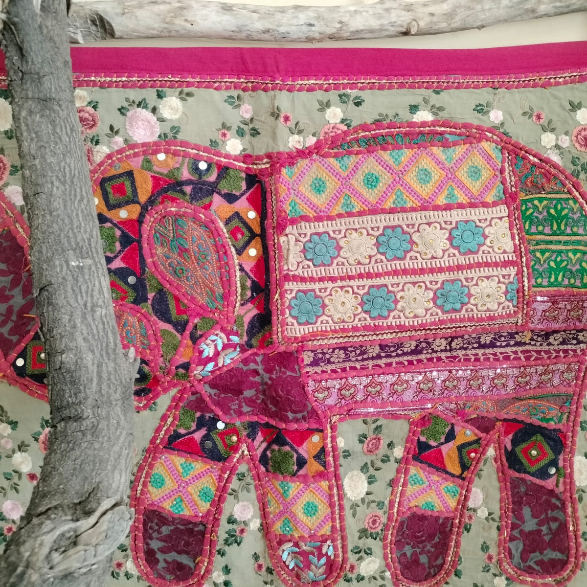 Handcrafted embroiderd elephant pattern Wall hanging