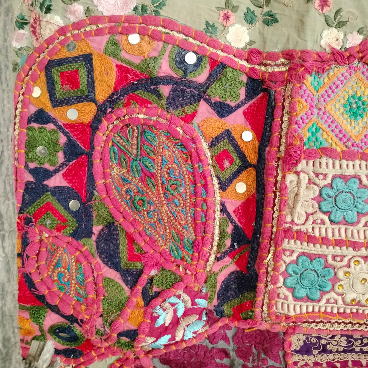 Handcrafted embroiderd elephant pattern Wall hanging