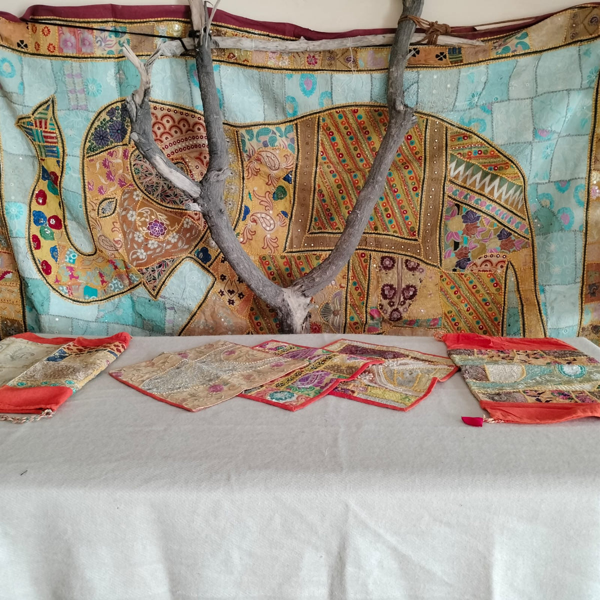 Traditional rajasthani Deewan bedsheet set with cousion and masnad