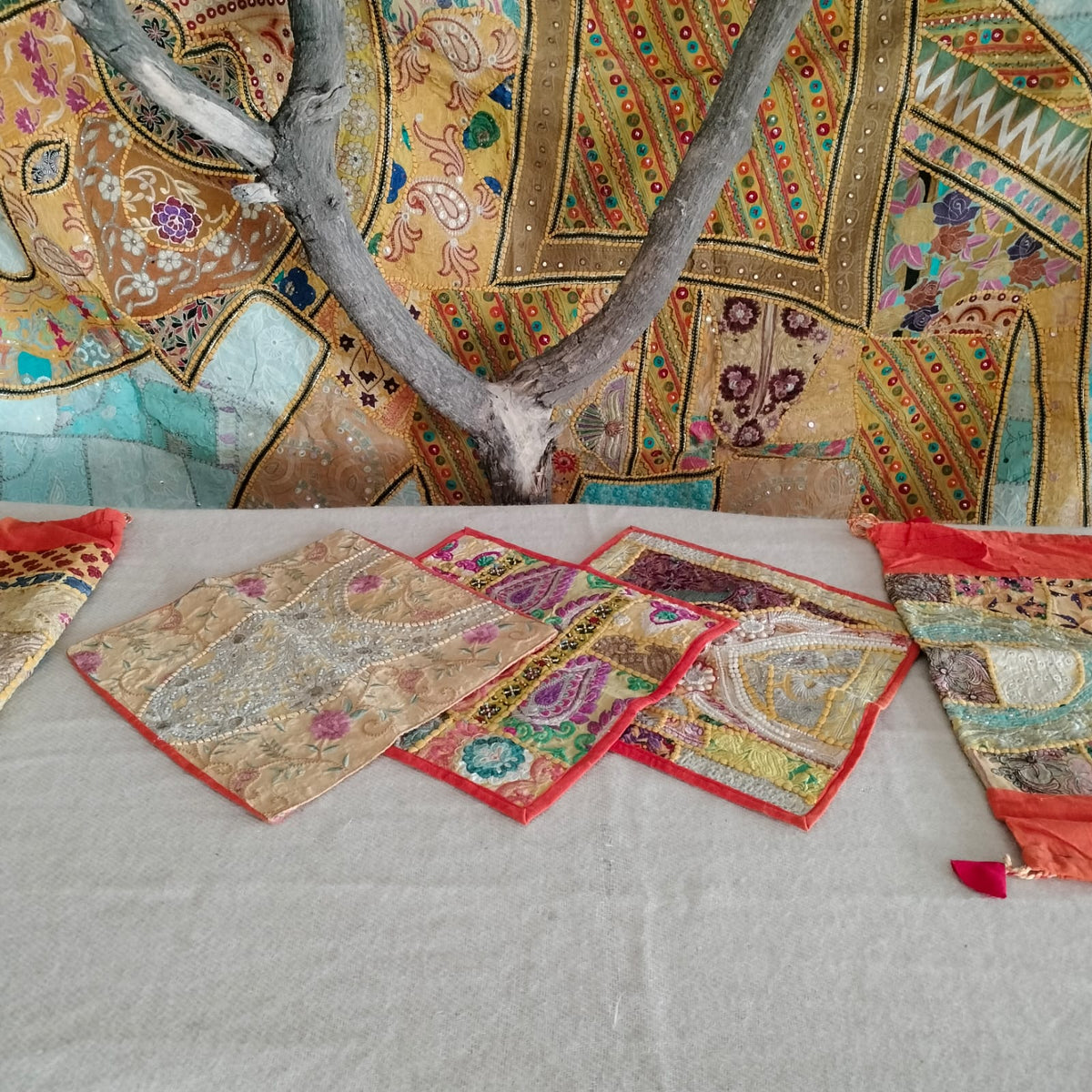 Traditional rajasthani Deewan bedsheet set with cousion and masnad