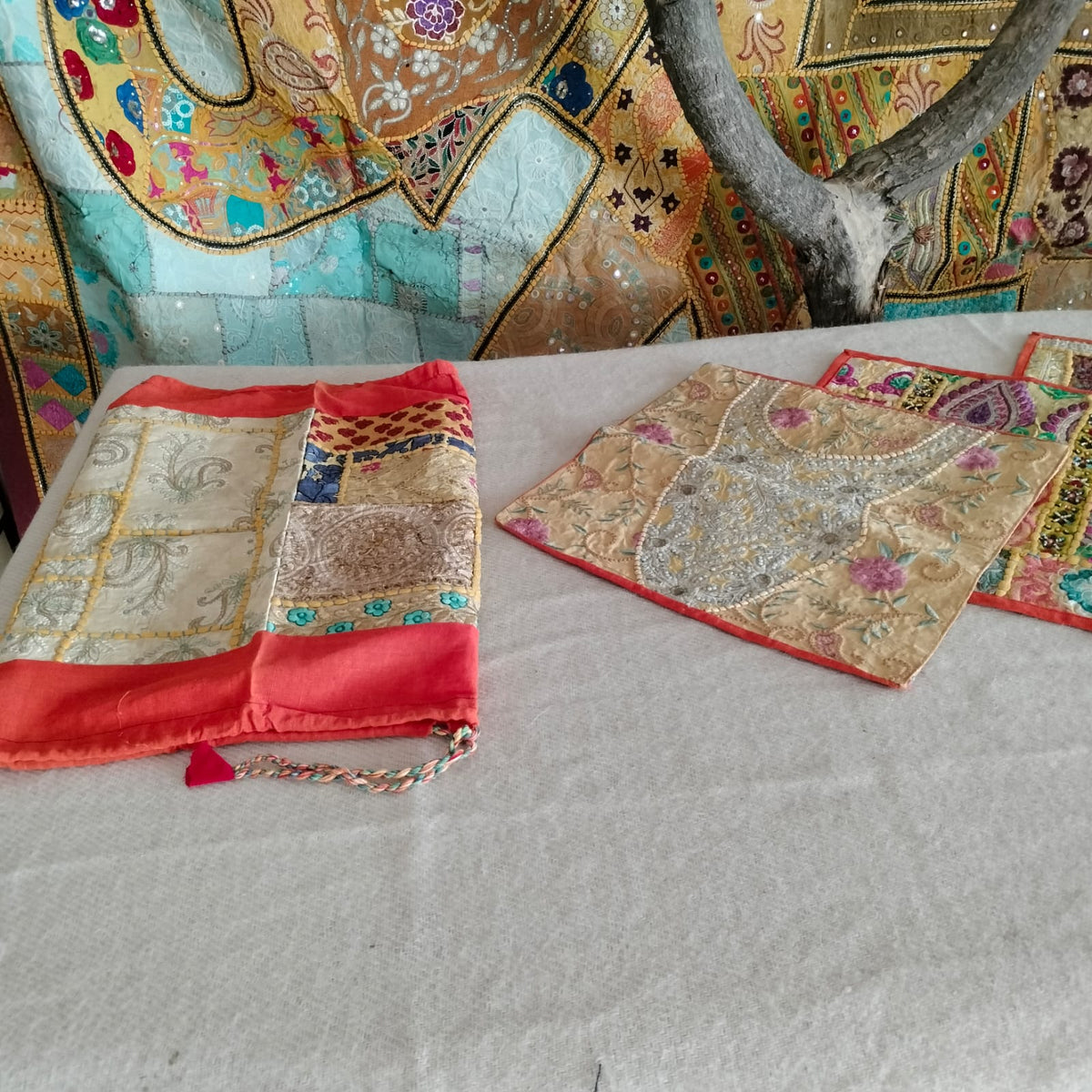 Traditional rajasthani Deewan bedsheet set with cousion and masnad