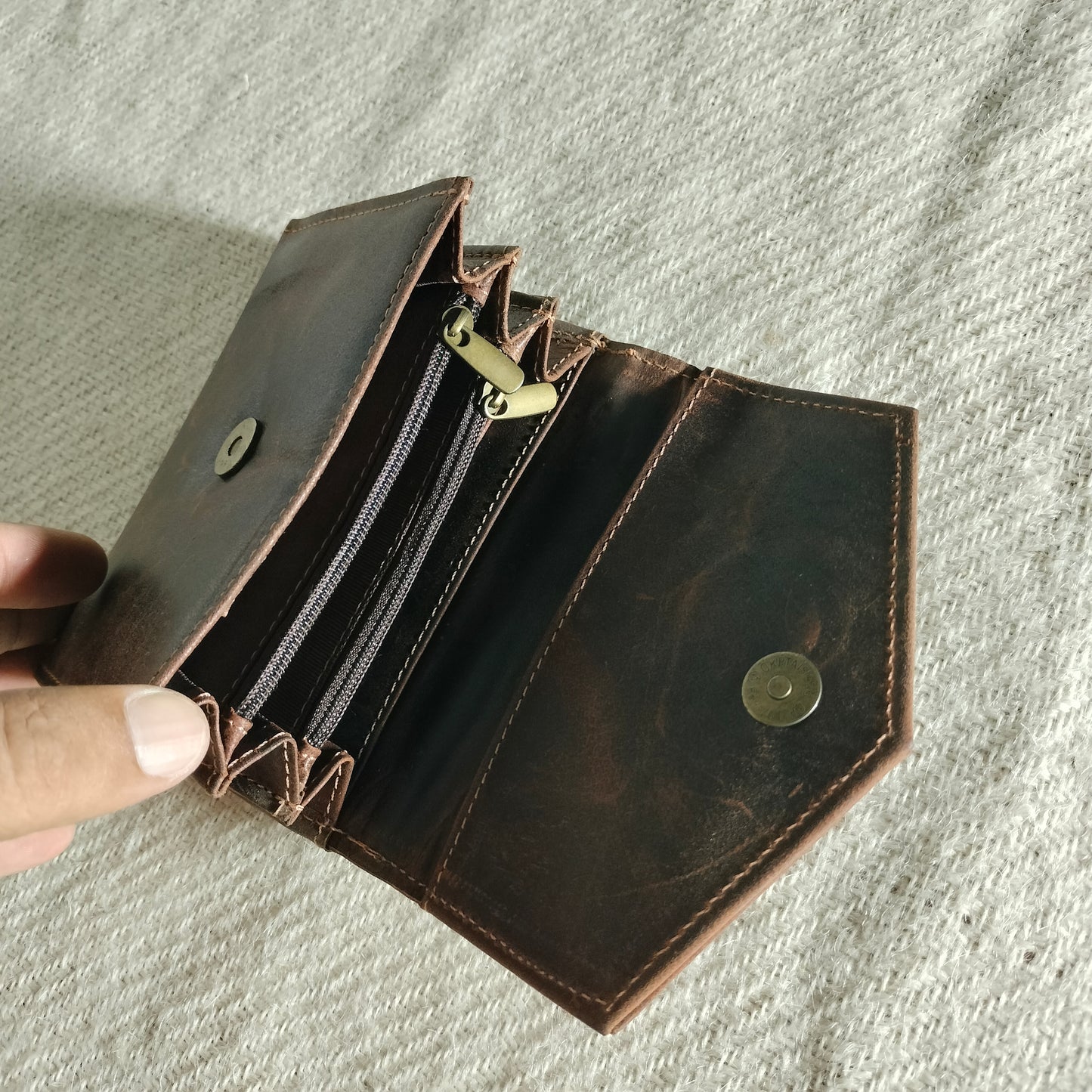 Leather hand wallet/purse