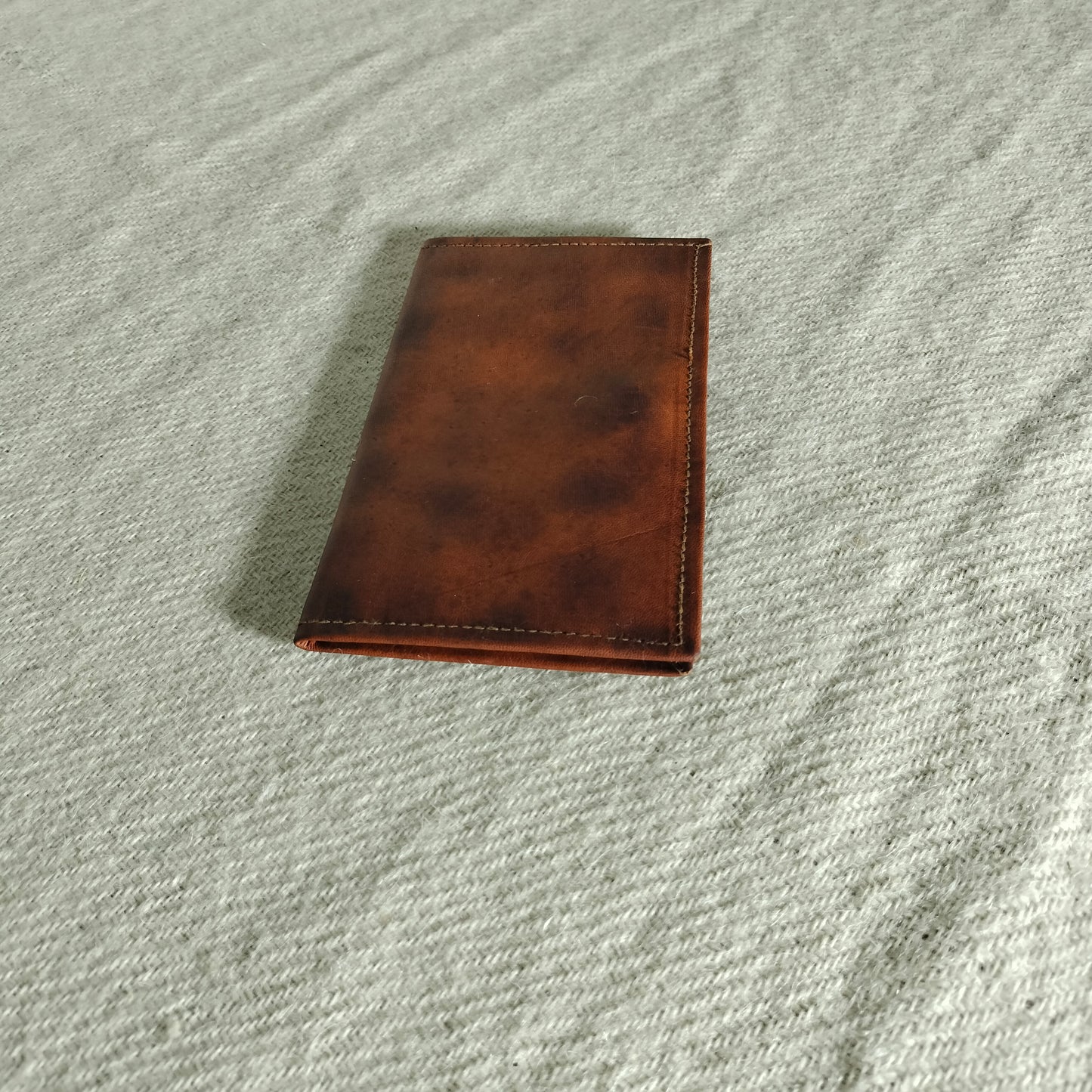 Camel natural raw leather hand clutch/purse for woman